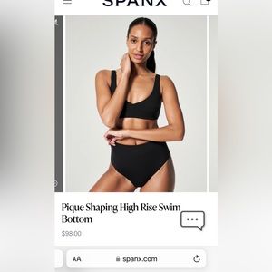 Spanx Pique Shaping High Rise Swim Bottom AND Pique Plunge Bikini Top